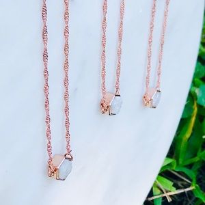 LAST SET💃18K Rose Gold Iridescent Drusy Necklaces